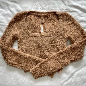 SKIMS Cozy Collection Cropped Scoop Neck Top